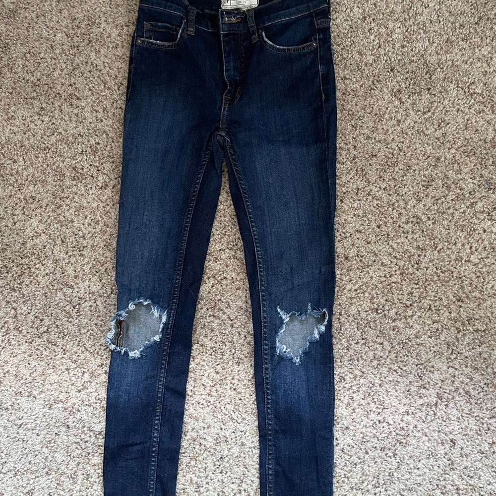 Free People distressed skinny jeans